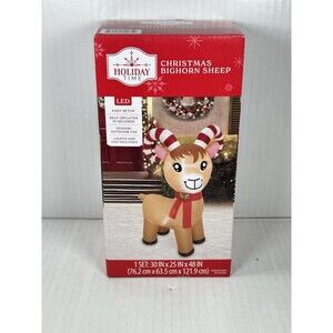 Holiday Time Christmas Bighorn Sheep Airblown Yard Inflatable 48" LED NEW